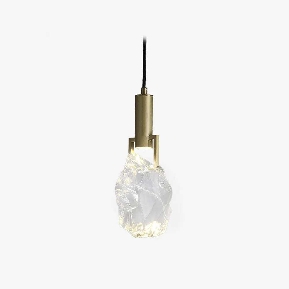 Elegant Ambience Crystal Accents Brass Pendant Light