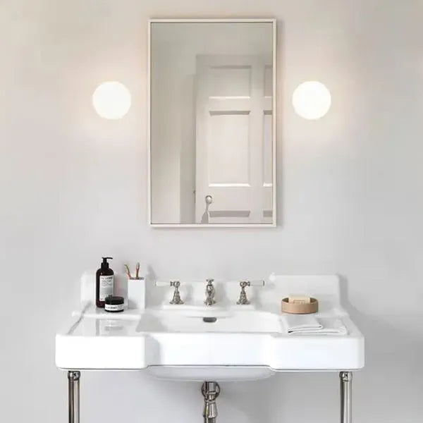 Warm White Glass Metal Dimmable LED Globe Shape Vanity Wall Light