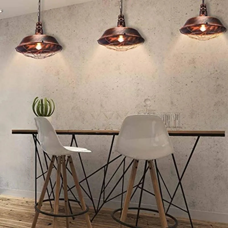 Rustic Black Industrial Pendant Light for Indoor and Outdoor