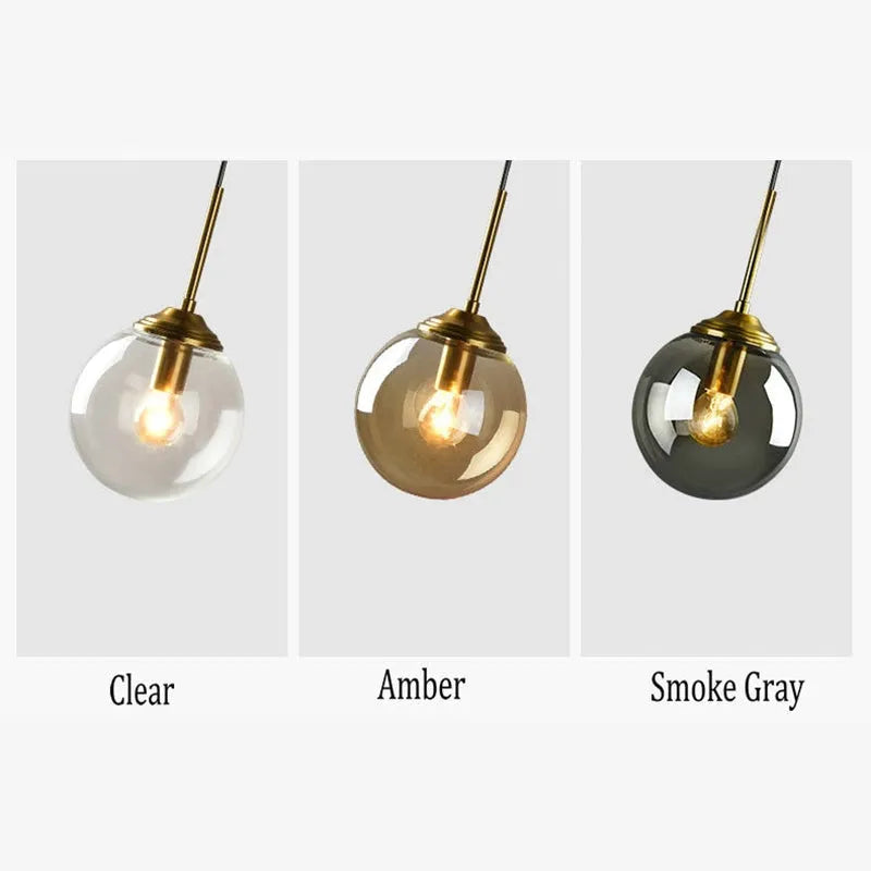 Smoke Amber Elegant Ambience Art Glass Bubble Pendant Light