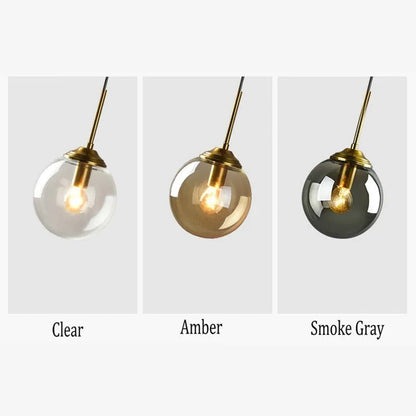 Smoke Amber Elegant Ambience Art Glass Bubble Pendant Light