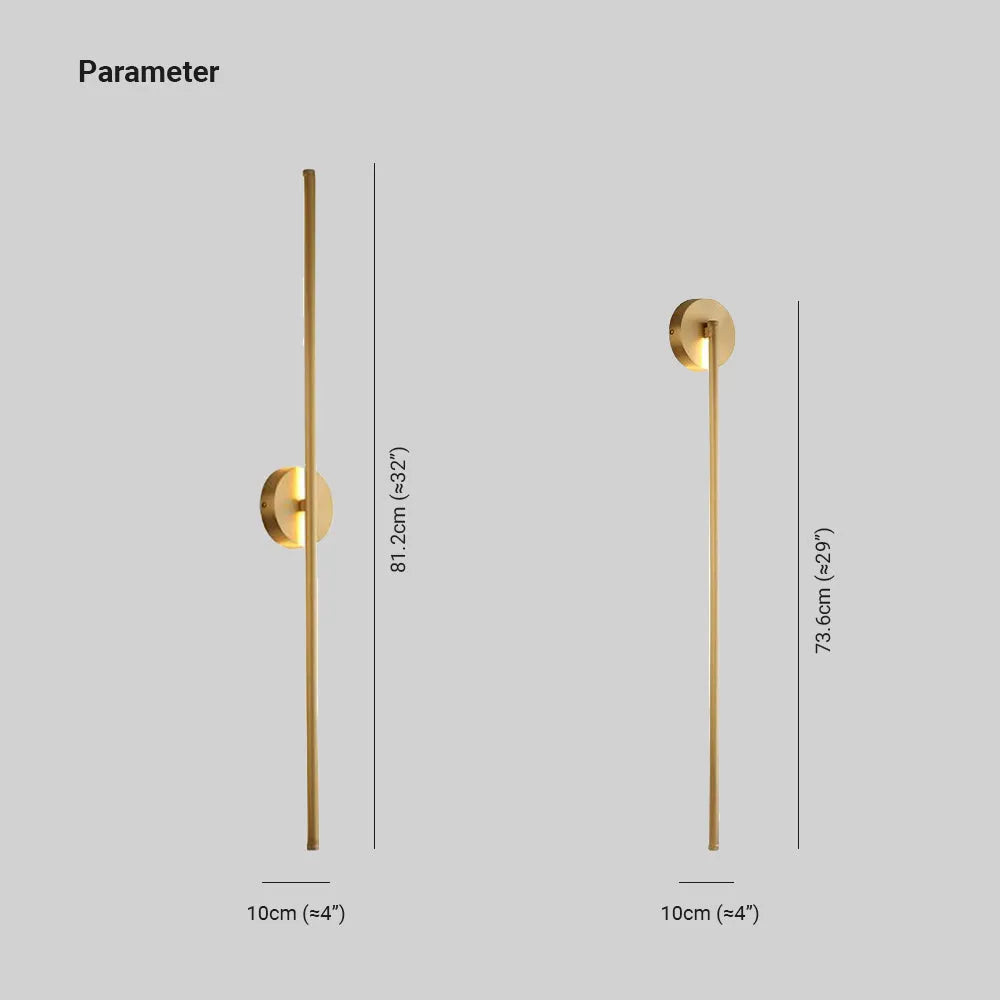 Linear Gold Indoor Finish Wall Metal Frame Light Dimmable With
