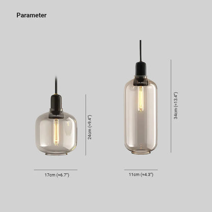 Pendant Light With Marble Glass Finish Cylinder