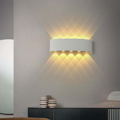 Metal Black And White Waterwave Finish Rectangular Outdoor Wall Light