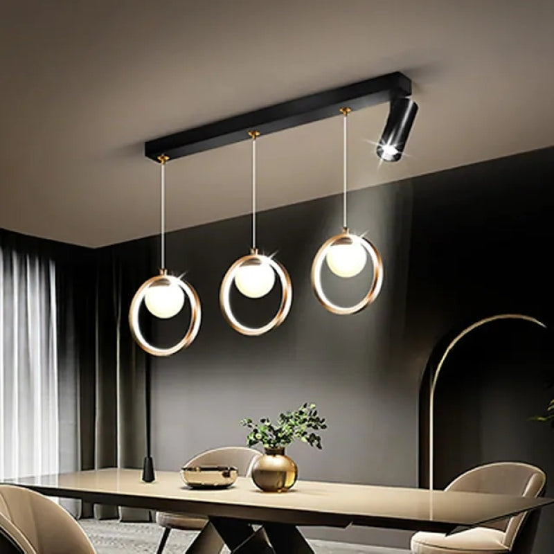 Pendant Light Ring Metal Modern With Spotlight