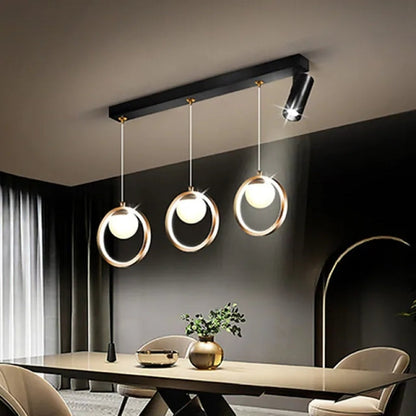 Pendant Light Ring Metal Modern With Spotlight