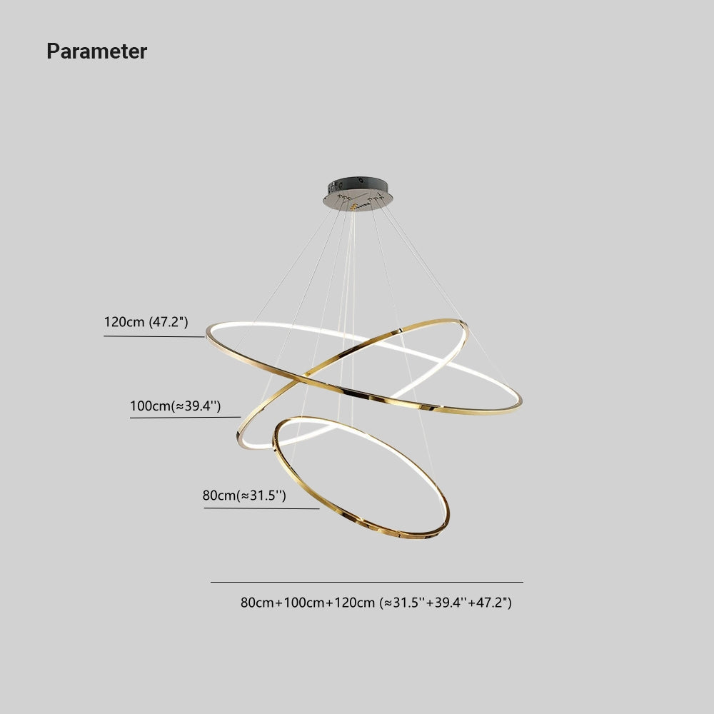 Pendant Light Minimalist Gold Ring For Living Room