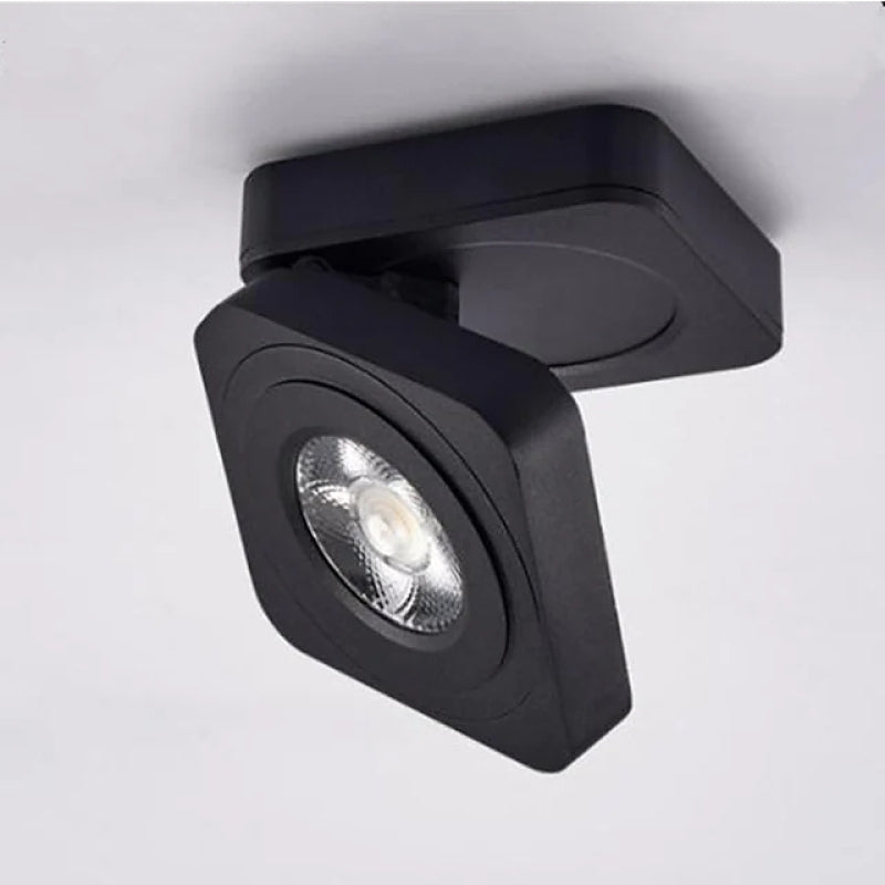 Black And White Adjustable Heads Square Ceiling Spotlight