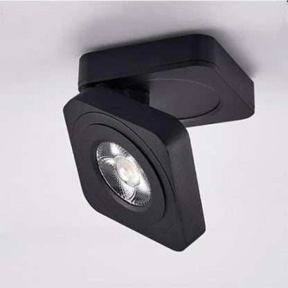 Black And White Adjustable Heads Square Ceiling Spotlight