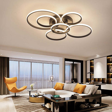 Black And White LED Ceiling Light Overlapping Circle
