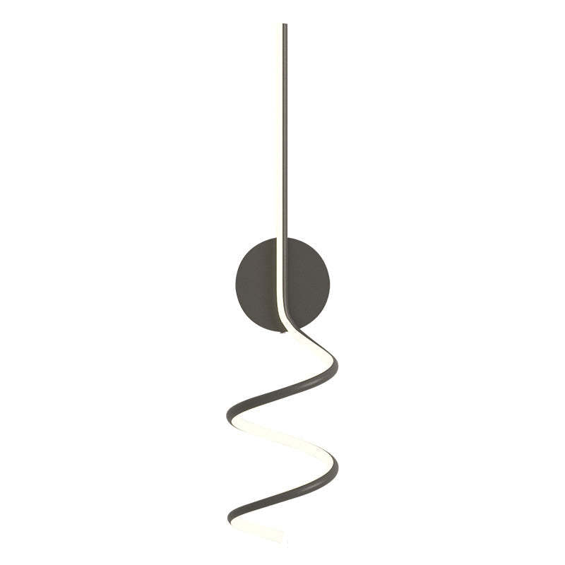 Matte Black And White Spiral LED Art Wall Light