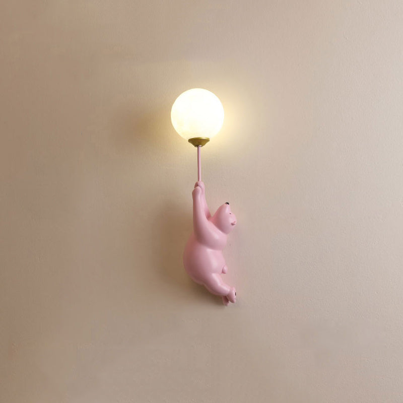 White Pink Or Blue Available Wall Light Balloon Bear Whimsical