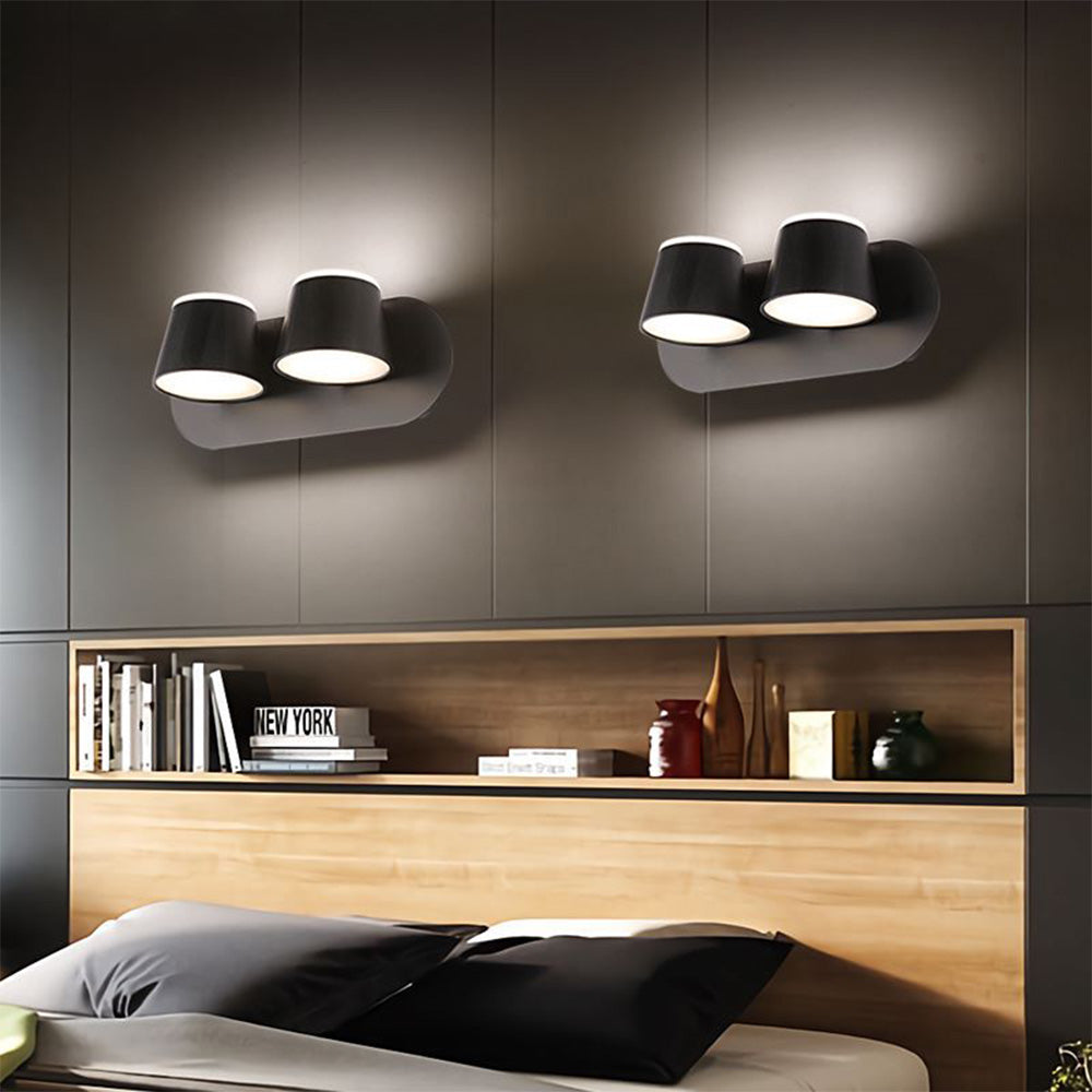Black Matte Cylindrical Front Mirror Wall Light