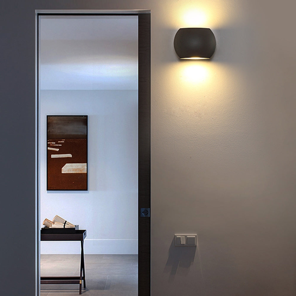 Black Grey IP65 Outdoor Metal Geometric Wall Light