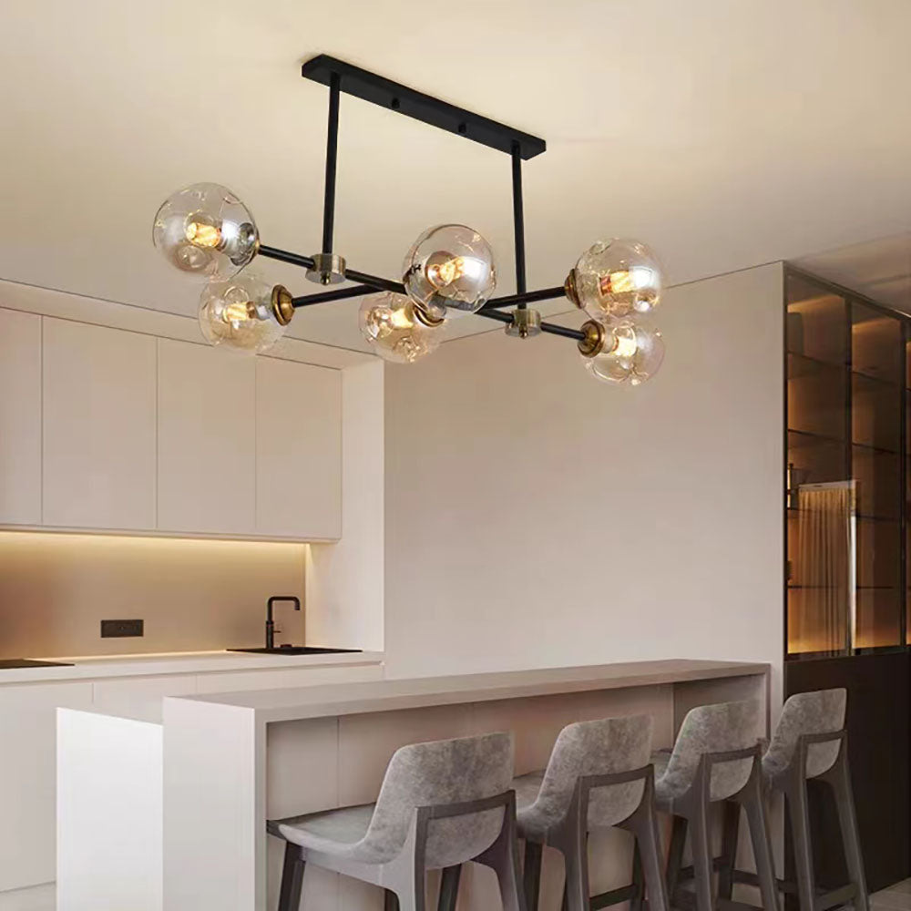 LED Amber Glass Bubble Pendant Light for Ambient Glow