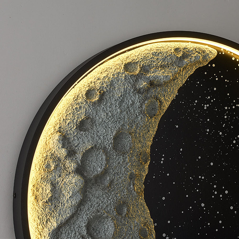 Black Metal Lunar Orbit Matte Wall Light