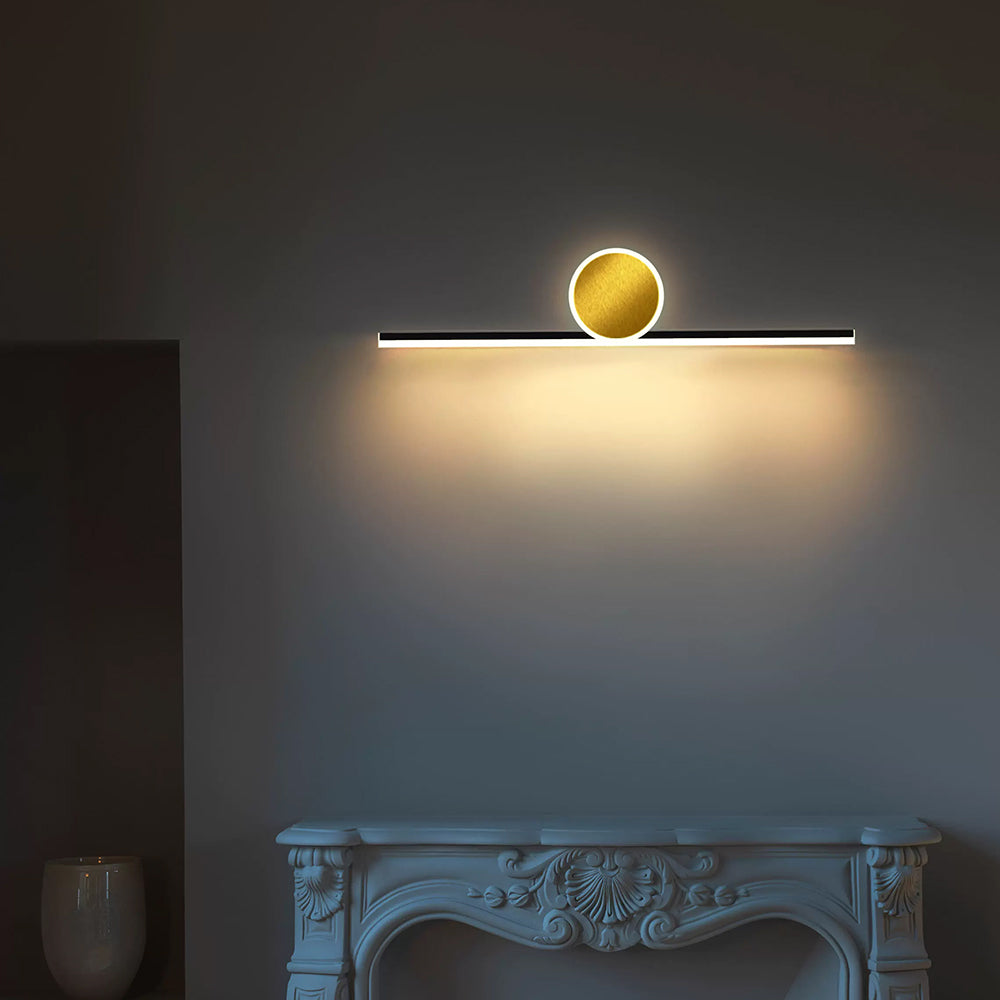 Gold Finish Circular Rising Sun Light Wall