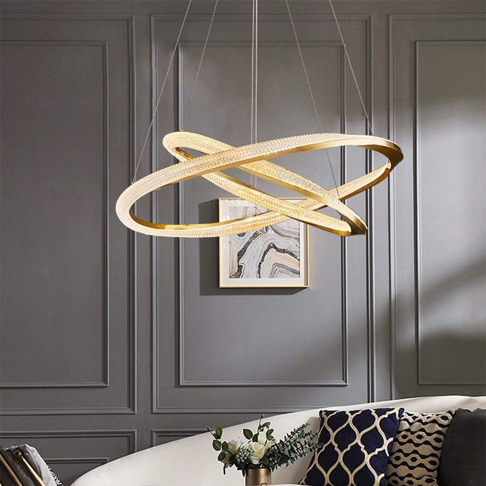 Pendant Light With Warm White Glow Half Ring