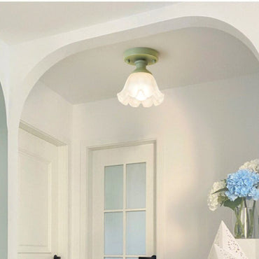Resin LED Flush Mount Ceiling Light For Bedroom Elegant