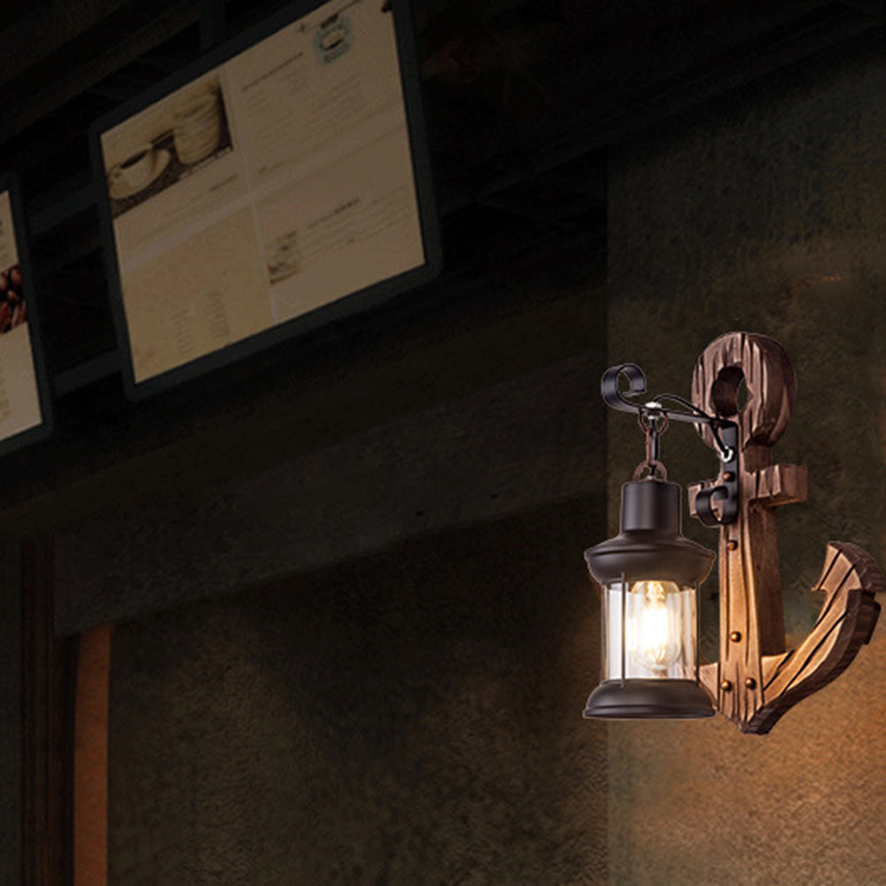 Wood And Metal Wall Sconce Heritage Lantern
