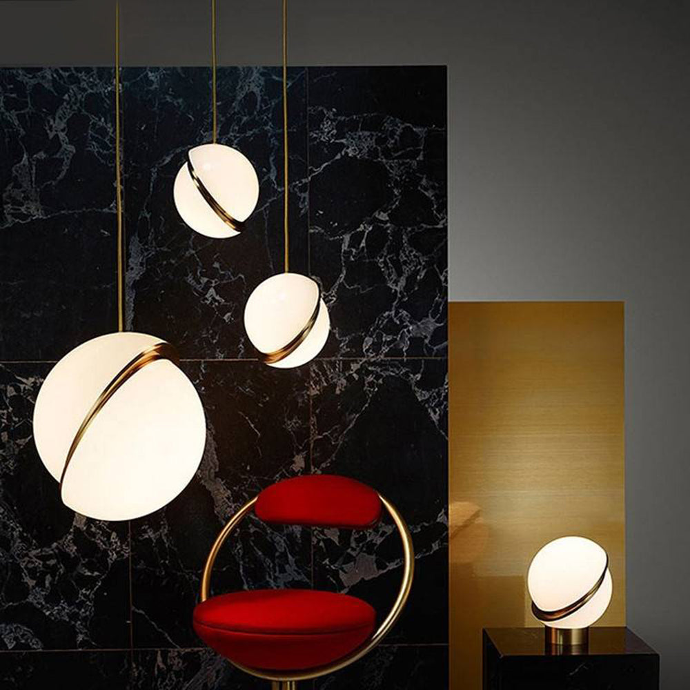 Gold and White Warm Glow Minimalist Pendant Light