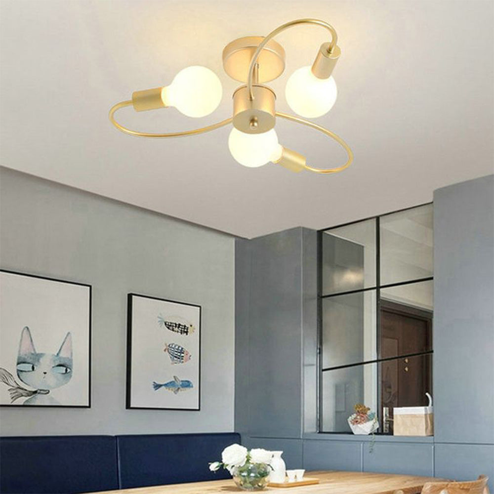 Metal Black Gold Glass Bubbles Flush Mount Ceiling Light Aurelia