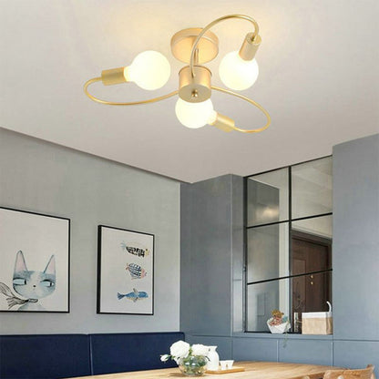 Metal Black Gold Glass Bubbles Flush Mount Ceiling Light Aurelia