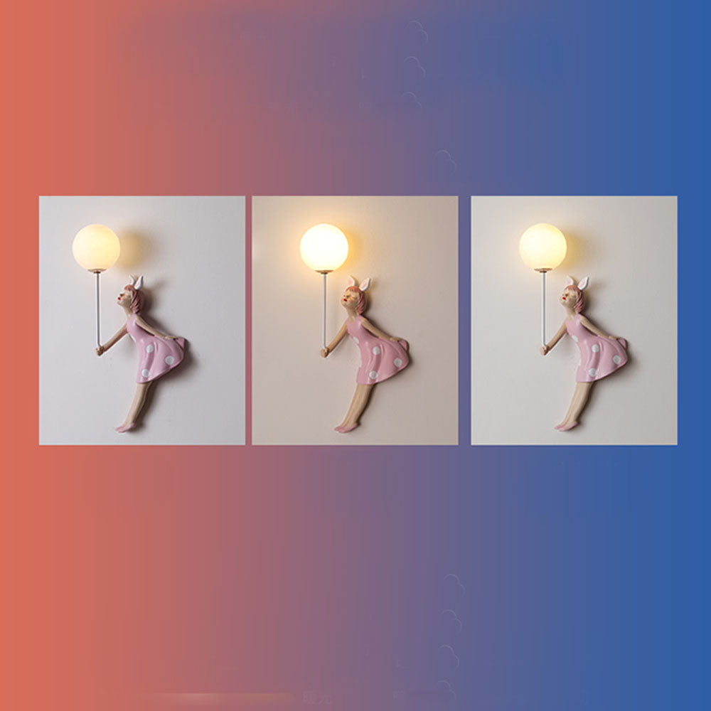Balloon Wall Lamp For Kids Room In Blush Pink