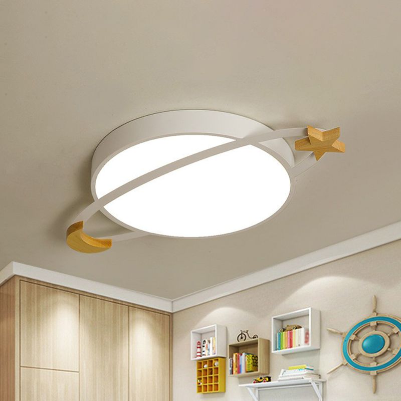 Three Colour Change Dimmable Round Modern Flush Mount Ceiling Light