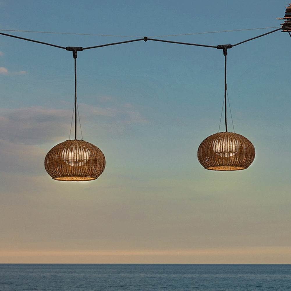 Durable Acrylic Core Handcrafted Bamboo Pendant Light