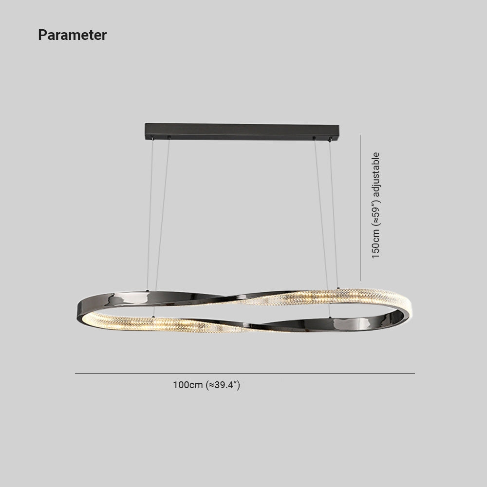 Pendant Light With Warm White Glow Half Ring