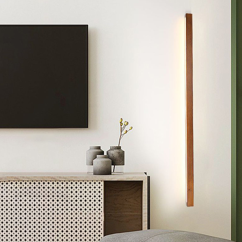 Wall Lamp Linear Wood Natural For Ambience Warm