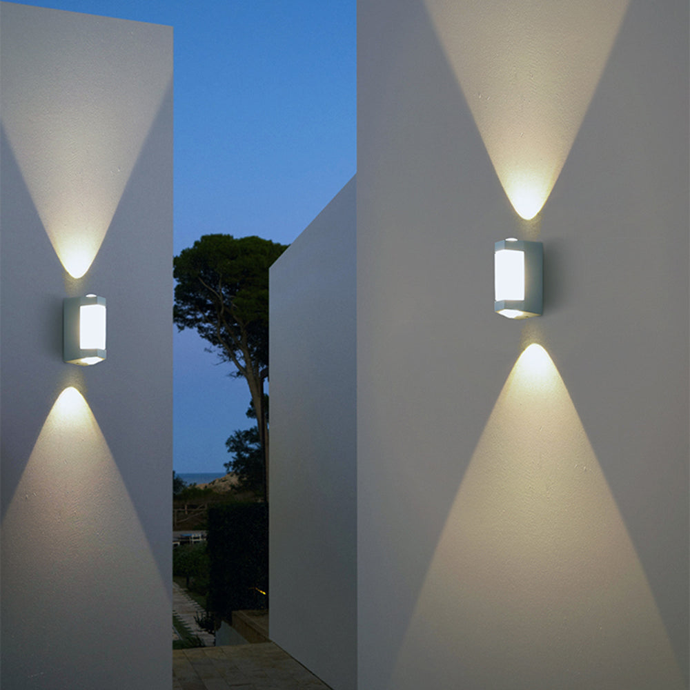White And Black Nordic Dual Head Up And Down Outdoor Wall Light