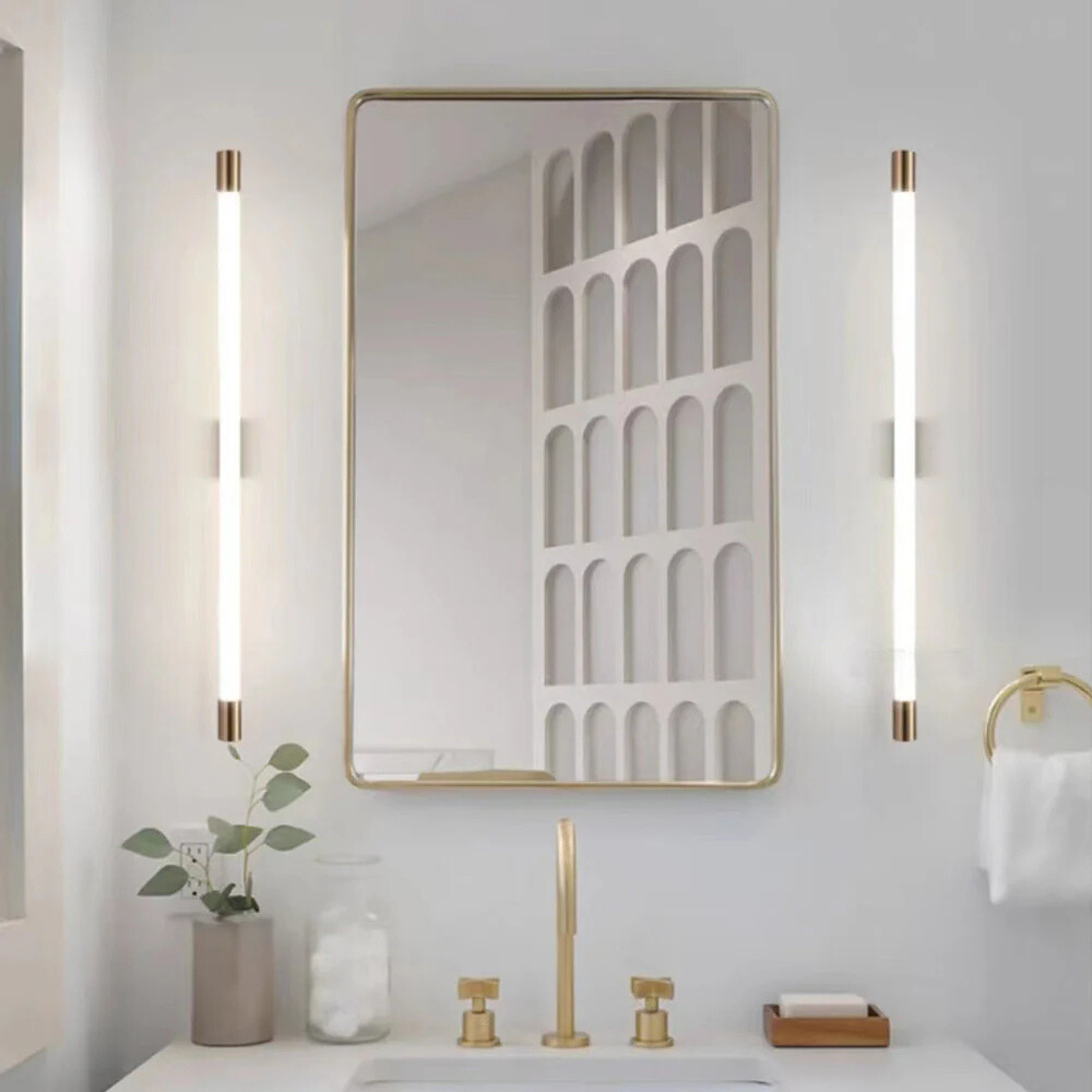 Front Vanity Gold Wall Mirror Luxor Light