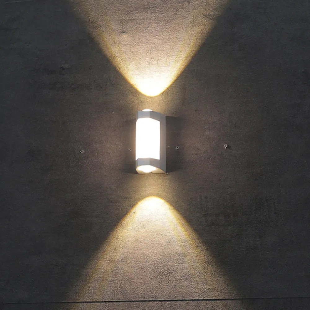 White And Black Nordic Dual Head Up And Down Outdoor Wall Light