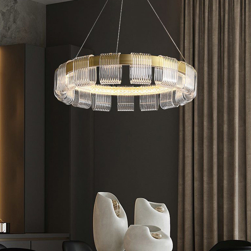 White Gold Modern Arisha Ring Pendant Lamp for Ambient Glow