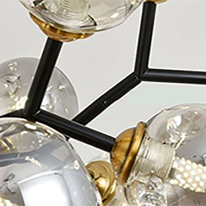 LED Amber Glass Bubble Pendant Light for Ambient Glow
