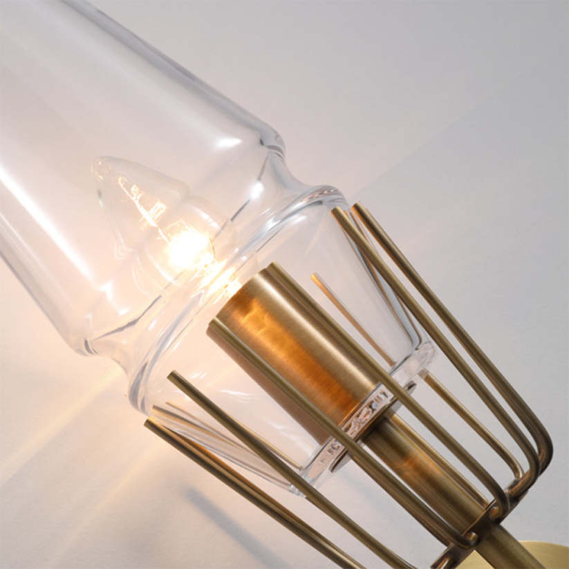 Gold Finish Vintage Glass Wall Lantern Light