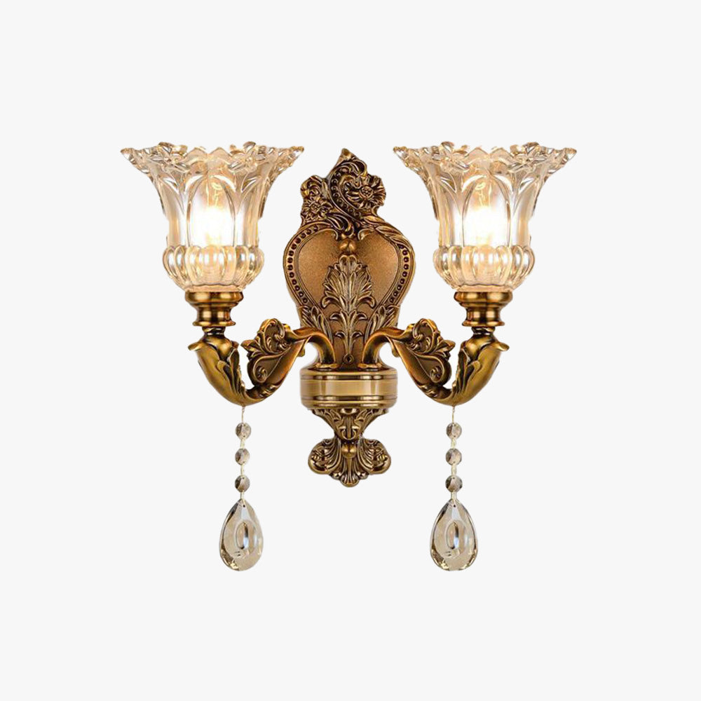Glass Vintage Bronze Wall Light Ramiq