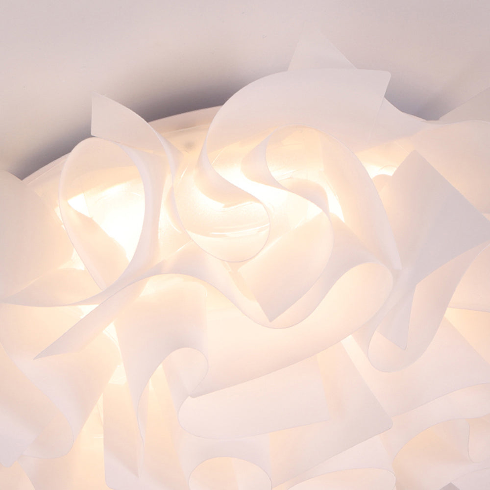 Seven Colour Options Flush Mount Ceiling Light With Floral Art Deco
