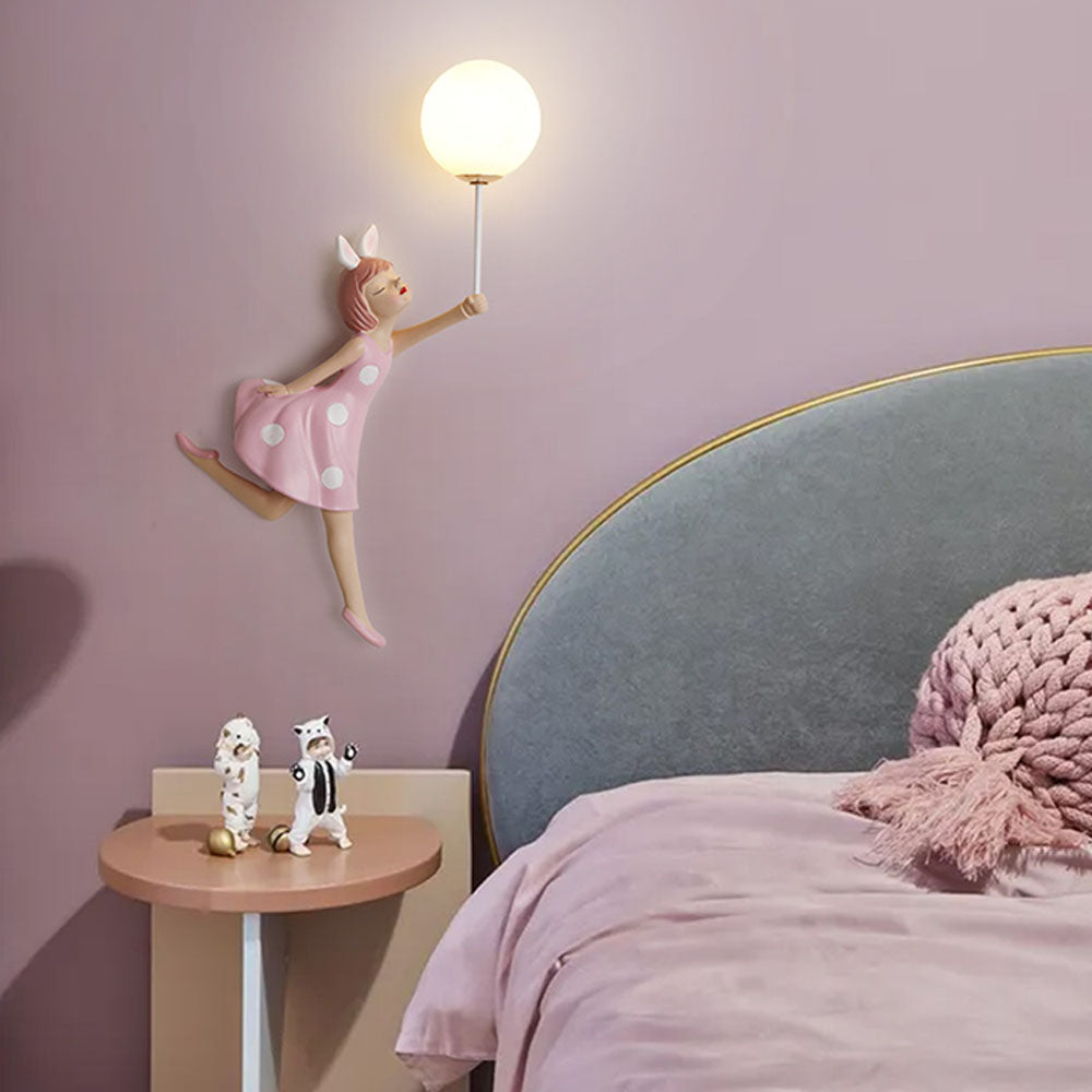 Balloon Wall Lamp For Kids Room In Blush Pink