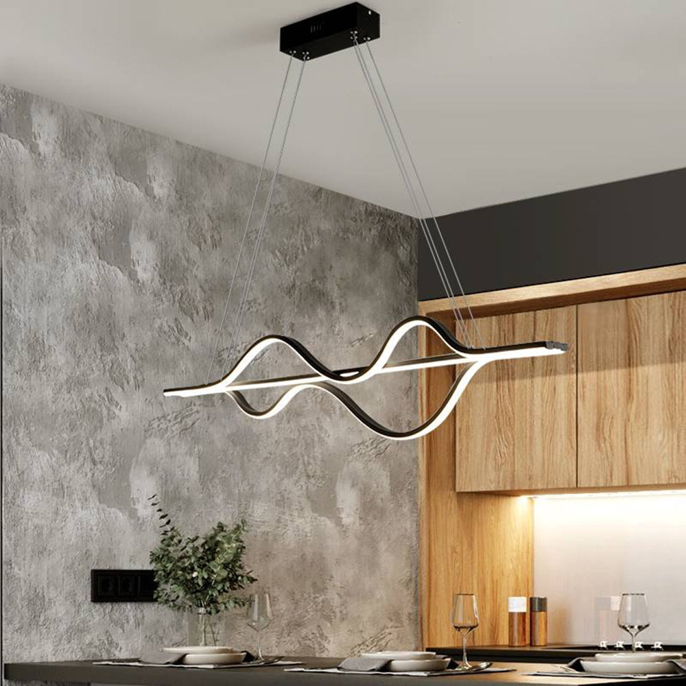 Light Ambient Pendant with Modern Wave Glow
