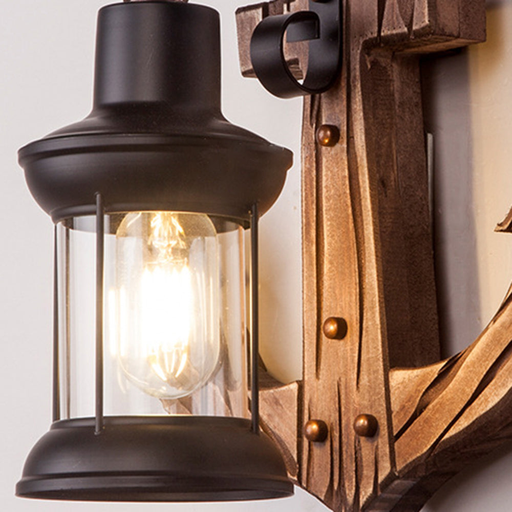 Wood And Metal Wall Sconce Heritage Lantern