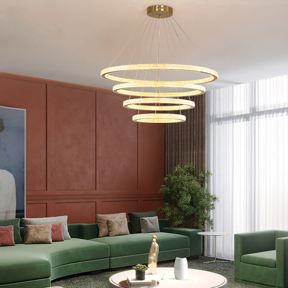 Pendant Light Ring Contemporary Gold For Room Living