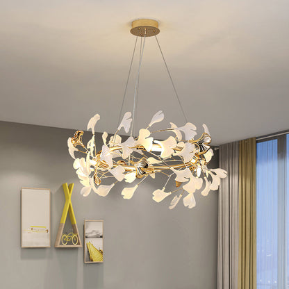 Pendant Light With Warm Illumination Ginkgo Leaf