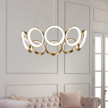 Pendant Light Ring With Warm Gold Glow