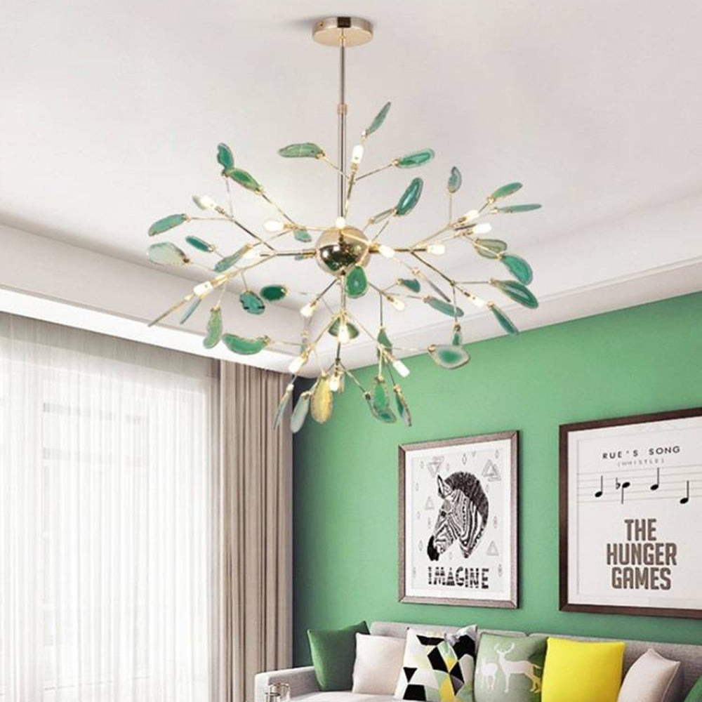 Four Finishes Floral Branch Semi-Flush Ceiling Light