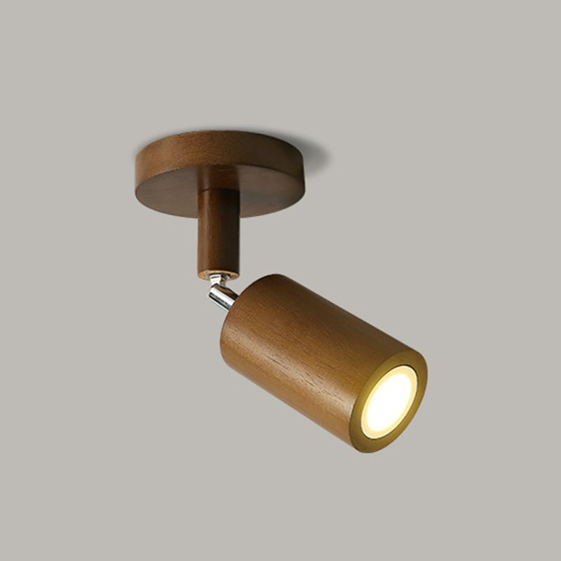 Walnut Wood Finish Adjustable LED Ceiling Spotlight