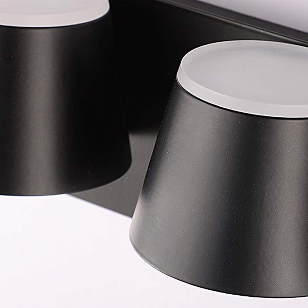 Black Matte Cylindrical Front Mirror Wall Light