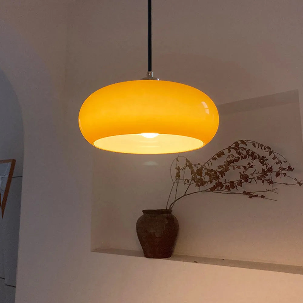 White Or Orange Adjustable Glass Pendant Light